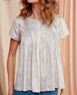NWT Anthropologie‎ Dolan snakeskin pleat swing top thumbnail 1