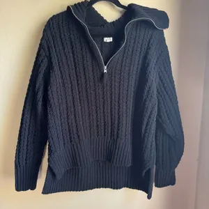 Aerie Cable Car Quarter Zip Sweater thumbnail 4