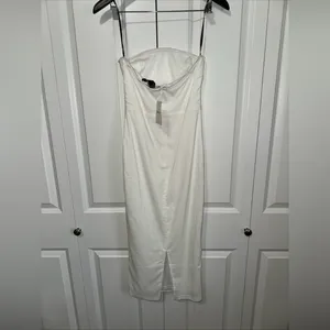 Forever 21 Lightweight Strapless Bodycon Midi Dress M White NWT thumbnail 4