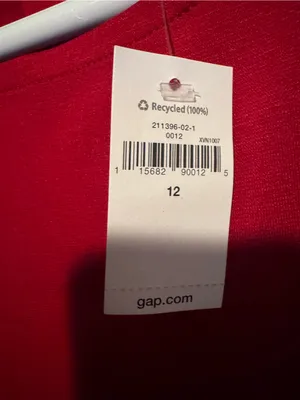 GAP Red High‑Neck Mini Shift Dress NWT Size 12 thumbnail 6