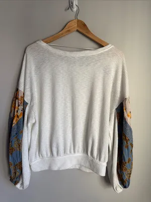Free People Casual Clash top -Ivory Medium thumbnail 3