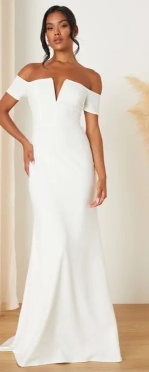 LULU's Bridal Wedding Chic Modern Sexy Minimalist Mermaid Trumpet Gown NWT thumbnail 1