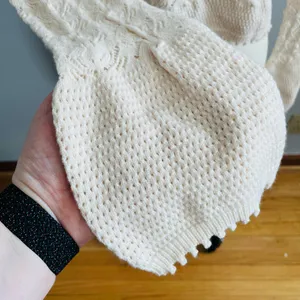 Lost + Wander Serena Pointelle Knit Square Neck Top- Ecru- Size XS/Small- Sample thumbnail 6