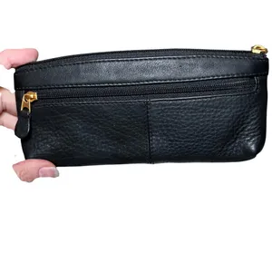 Calvin Mitchell Women Card‎ Case Wallet Black Leather Minimal Sleek Compact thumbnail 4