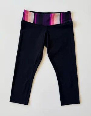 Reversible Lululemon Capri Leggings 6 Women’s Wunder Under Crop Black thumbnail 1