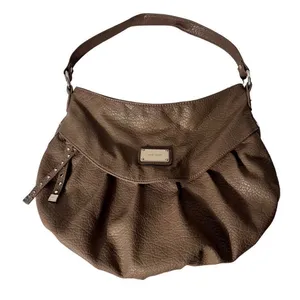 Nine West Large Gray Faux Pebble Leather Shoulder Bag thumbnail 1