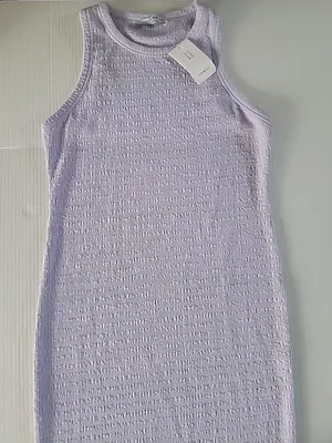 Sophie Rue Rib Knit Sleeveless Pencil Dress Lavender Size Xl B8 thumbnail 1