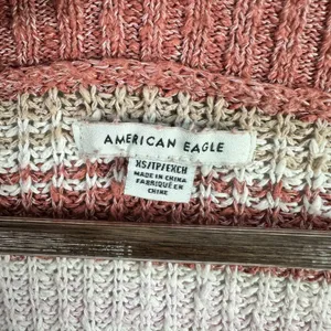 American Eagle Crochet Knit Sweater Womens XS Oversized Earthy Boho 90s Layering thumbnail 3
