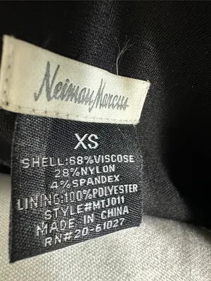 Neiman Marcus Black Leather-Trim Blazer thumbnail 2