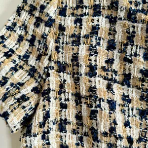 Fitted Short Sleeve Tweed Dress White thumbnail 3