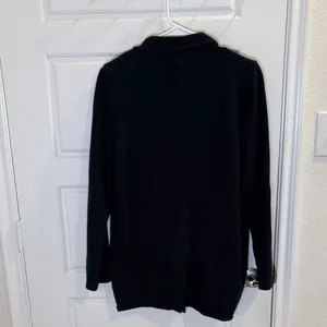 Aerie Black Knit Cardigan Blazer Button Front Cozy Sweater Jacket Size M thumbnail 4
