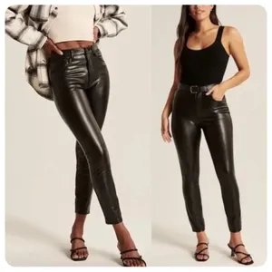 Abercrombie & Fitch Black Vegan Faux Leather Skinny High Rise‎ Pants 27 4L thumbnail 2
