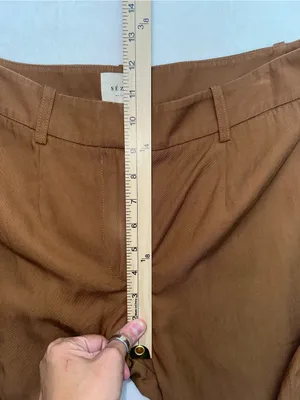 Sézane Paris Wide Leg Pants Brown Camel Size 38 US 6 Lyocell Blend Cuffed Hem⁠ thumbnail 9
