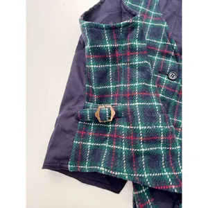 Eddie Bauer Womens Vintage Navy, Green Wool Plaid Button Down Vest M thumbnail 4