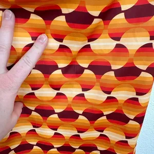 Urban Outfitters Retro Geometric Print Cowl Neck Slip Mini Dress‎ Orange Yellow thumbnail 5