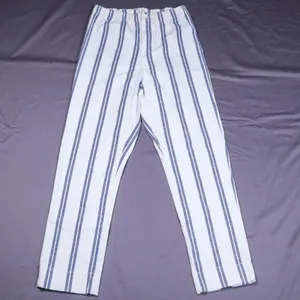John Galt Striped Trouser‎ Pants Women One Size Blue White Elastic Waist Coastal thumbnail 2
