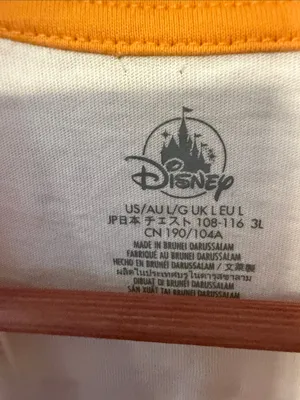 Disney Epcot Center Baseball Tee Shirt Yellow White Raglan Size Large thumbnail 4