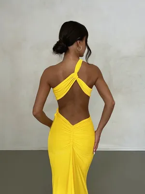 Jaus Sari Yellow Cutout Maxi Dress thumbnail 2