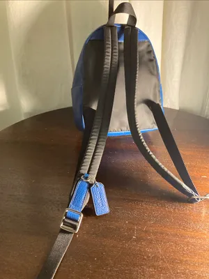 Coach Mini Pebbled Leather Backpack in Royal Blue thumbnail 7