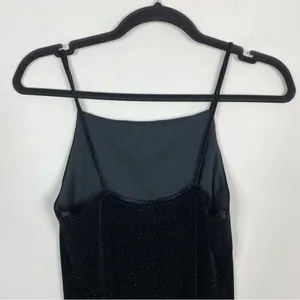 Vintage Be Smart Long Sparkly Black Velvet Dress thumbnail 10