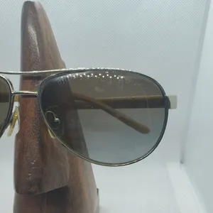 Ralph Lauren Polarized Silver & Tan Aviator Sunglasses thumbnail 3