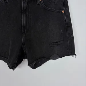 Gap 4"‎ High Rise Stride Short Black Denim Distressed Cotton Festival Size 28/6 thumbnail 3
