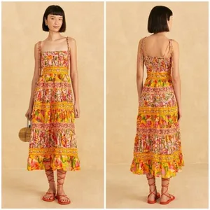 💕FARM RIO💕 Mixed Fruits Paradise Midi Dress ~ Small S NWT thumbnail 2