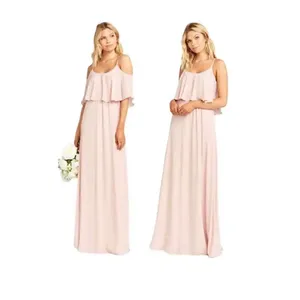 Show Me Your Mumu Caitlin Ruffle Maxi Dress/ Bridesmaid Blush Size L thumbnail 2