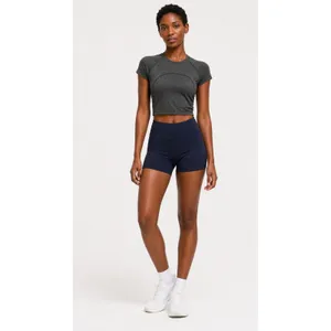 Lululemon Swiftly Tech Cropped Short Sleeve Black White Stripe Size 4‎ thumbnail 3