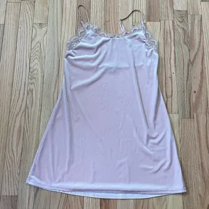 INC International Concepts Slip Dress Women XS Pink Lace Eyelet Velour Coquette thumbnail 1