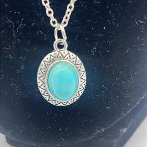 Necklace Earrings Bracelet Turquoise/Silver Hand Made thumbnail 3