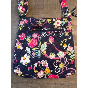 Vera Bradley Crossbody Hipster‎ Bag Ribbons Retired Pattern Purple Navy Blue thumbnail 5