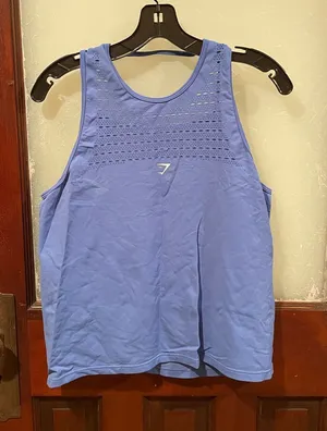 Gymshark Women's Periwinkle Laser-Cut Racerback Tank thumbnail 1