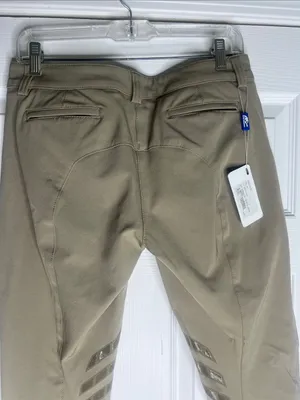 Equestrian Breeches with Silicone Knee Grip tan women’s breeches thumbnail 9