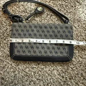 DOONEY & BOURKE Logo Hand‎ Bag Black Jacquard Leather Shoulder Purse thumbnail 7