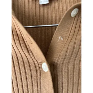 LOFT Tan Collared Ribbed Long Sleeve Top Size XS thumbnail 3
