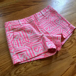 J. Crew neon hot pink tiki shorts size 0 thumbnail 1