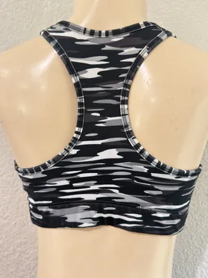 Nike Dri-FIT Camouflage Sports Bra Size M - Black/Gray Athletic Workout Crop Top thumbnail 5