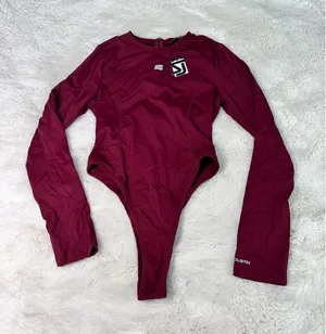 Shane Justin Burgundy Long Sleeve Performance Bodysuit NWT thumbnail 1