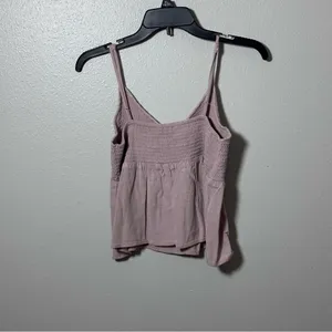 American‎ Eagle Women Tan/Beige Tank Top Peplum Size Small thumbnail 5