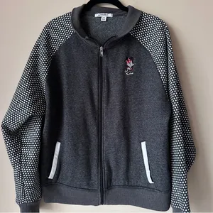Disney Minnie Mouse Jacket Sz XXL Full Zip Embroidered Baseball Bomber Fleece thumbnail 1