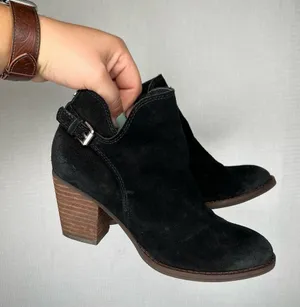 Sam Edelman‎ | Black Suede Bootie Heels 6.5 Marie Ankle thumbnail 1