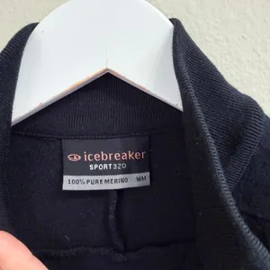 Icebreaker Sport 320 Black Merino Wool Quarter Zip Pullover Sweater Women's M thumbnail 7