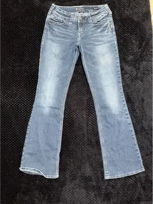 Silver Jeans Co Women’s Suki Mid Rise Bootcut Jeans Blue Dark Wash Size 28 thumbnail 1