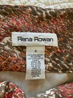 Vintage Rena Rowan Women's Orange, Red, and Green Print Skirt thumbnail 2