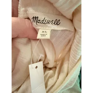 Madewell Ribbed‎ Turtleneck Long Sleeve Top Cream XL sweater knit thumbnail 4
