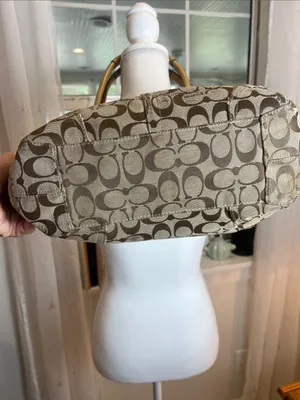 Coach Beige Signature Canvas Tote with Gold Trim thumbnail 8