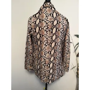 Womens Snakeskin Print Cardigan Brown Size‎ Medium thumbnail 3