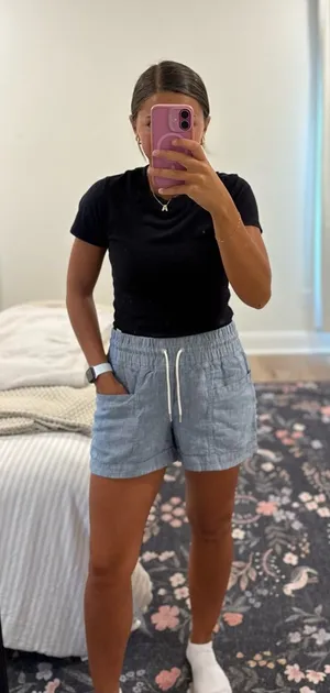 Athleta Cabo Linen Shorts Size 8 4” thumbnail 1