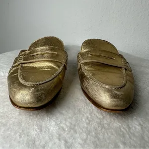 J. Crew Metallic Gold Loafers Women’s 7 thumbnail 4